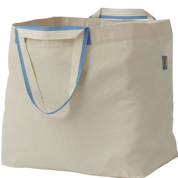 Reusable Shopping Bag Ikea Tote Double Handle Cotton Fabric 13 Gallon mq - Picture 1 of 3